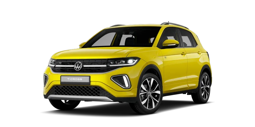 Der Volkswagen T-Cross in Gelb