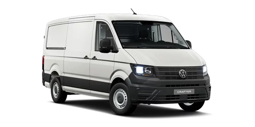 Der Volkswagen Crafter in Wei&szlig;